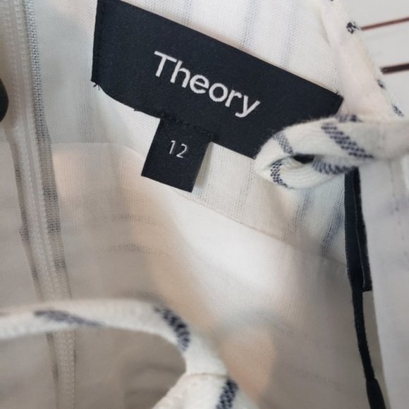 Theory "Melaena B" Narrow Stripe Linen Dress - Picture 6 of 8